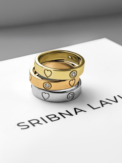 Каблучка без вставок Срібло 925° (родій) 110063