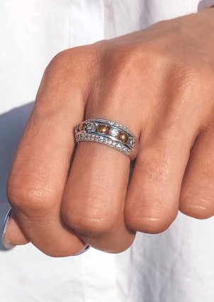 Каблучка фіаніт Срібло 925° золото 375° 518к