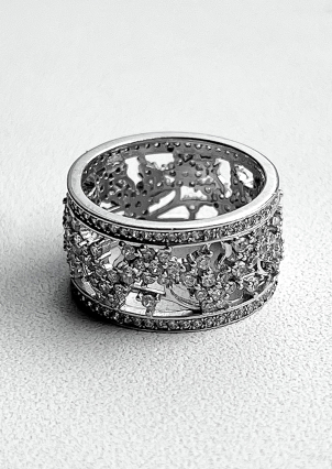 Каблучка фіаніт Срібло 925° (родій) к2ф/279