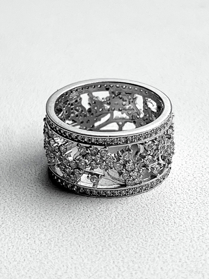 Pierścionek cyrkonia Srebro 925° (rod) k2f/279