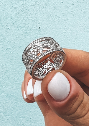 Каблучка фіаніт Срібло 925° (родій) к2ф/279