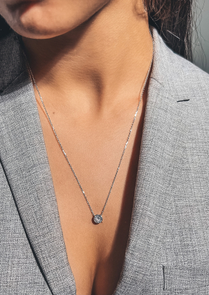 Кольє фіаніт Срібло 925° (родій) 415900