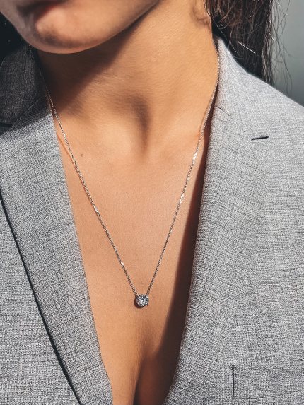 Кольє фіаніт Срібло 925° (родій) 415900