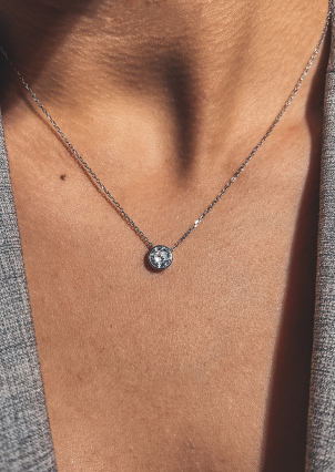 Кольє фіаніт Срібло 925° (родій) 415900