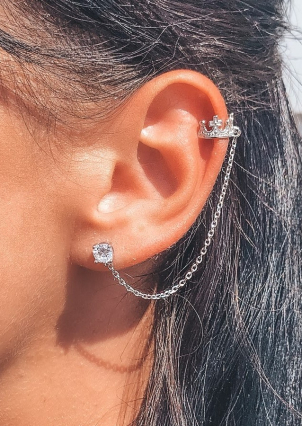 Сережки фіаніт Срібло 925° (родій) с2ф/1354