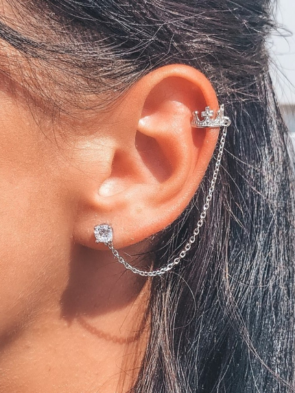 Сережки фіаніт Срібло 925° (родій) с2ф/1354