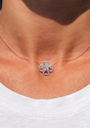 Кольє фіаніт Срібло 925° (родій) кл2ф/3016