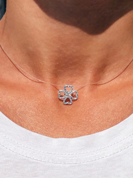 Кольє фіаніт Срібло 925° (родій) кл2ф/3016