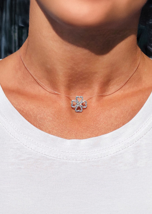 Кольє фіаніт Срібло 925° (родій) кл2ф/3016