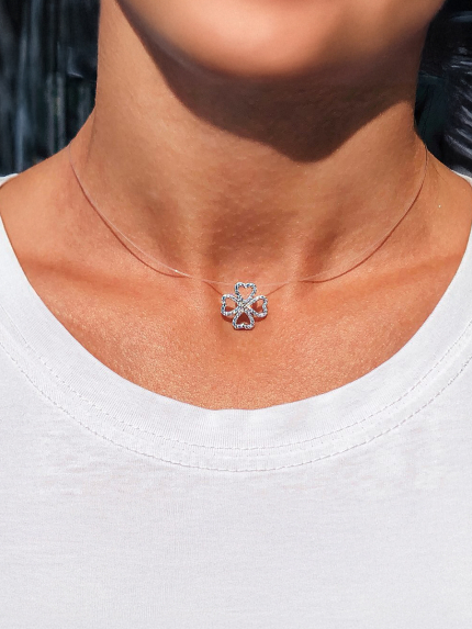 Кольє фіаніт Срібло 925° (родій) кл2ф/3016