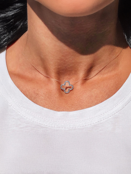 Кольє фіаніт Срібло 925° (родій) кл2ф/3042