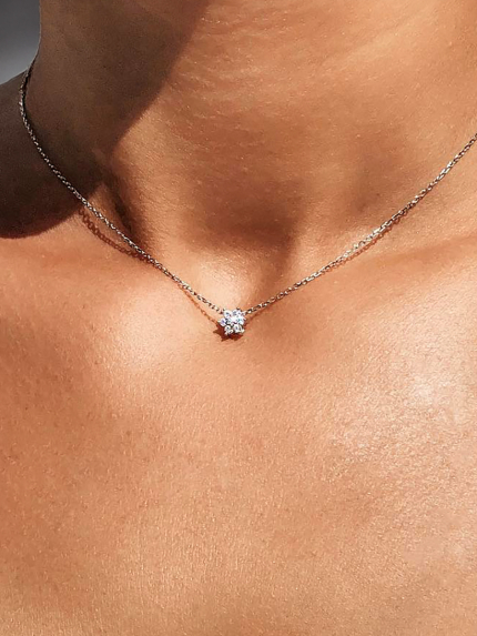 Кольє фіаніт Срібло 925° (родій) кл2ф/412