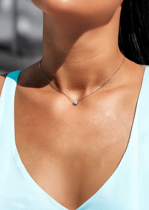 Кольє фіаніт Срібло 925° (родій) кл2ф/412