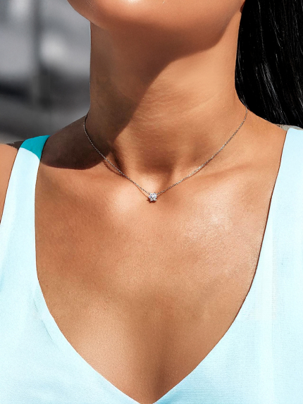 Кольє фіаніт Срібло 925° (родій) кл2ф/412