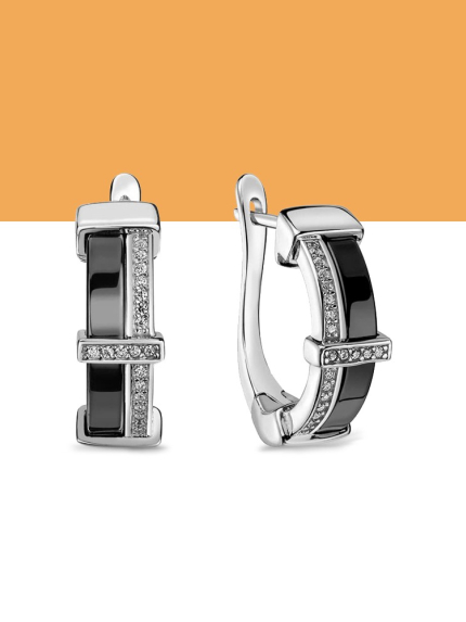 Earrings Ceramics silver 925°/ jewelry ceramics c2123ch