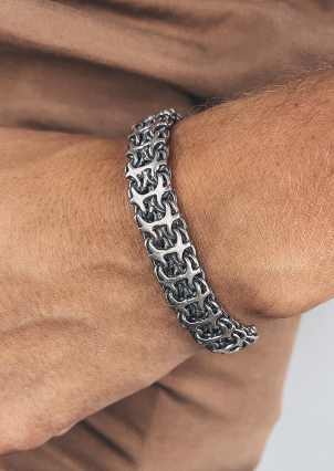 Браслет без вставок Срібло 925° (оксидоване) бр-28