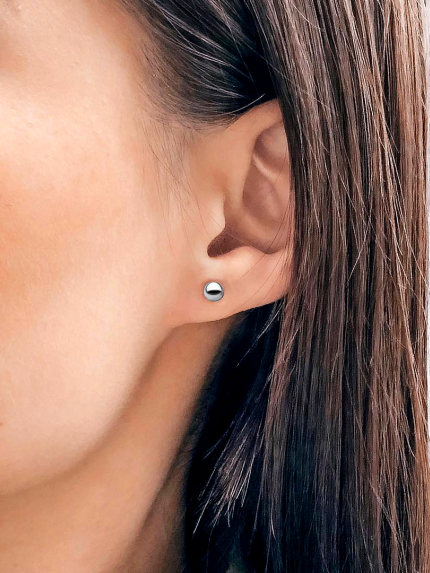 Сережки без вставок Срібло 925° (родій) с2/1200