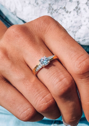 Каблучка фіаніт Срібло 925° золото 375° 0060.10