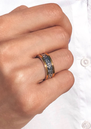 Каблучка без вставок Срібло 925° золото 375° 0100.10