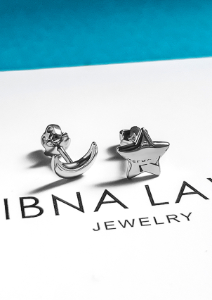 Сережки без вставок Срібло 925° (родій) 20026