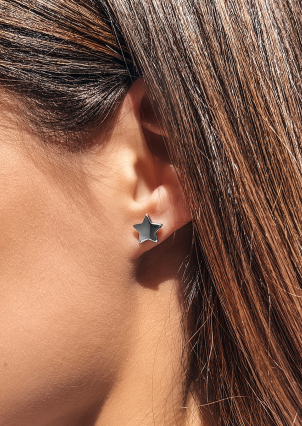 Сережки без вставок Срібло 925° (родій) 20026