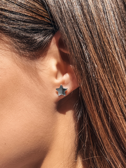 Сережки без вставок Срібло 925° (родій) 20026