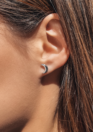 Сережки без вставок Срібло 925° (родій) 20026