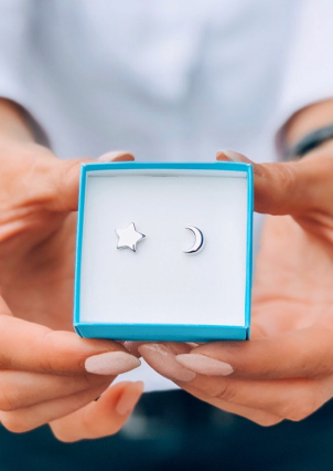 Сережки без вставок Срібло 925° (родій) 20026