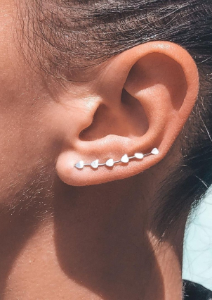 Сережки без вставок Срібло 925° (родій) с2/1216