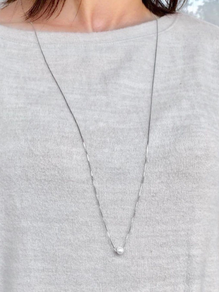 Кольє перлина Срібло 925° (родій) кл2ж/800-85