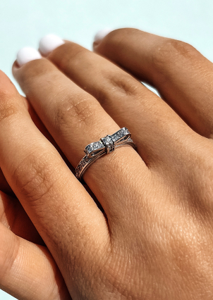 Каблучка фіаніт Срібло 925° (родій) 81527