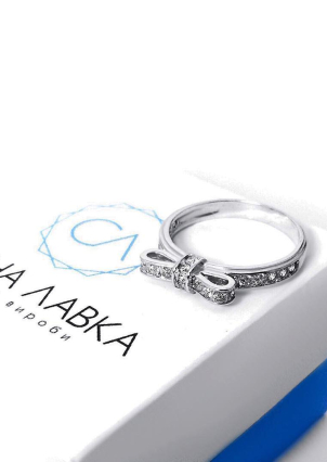 Каблучка фіаніт Срібло 925° (родій) 81527