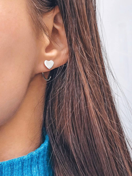 Сережки без вставок Срібло 925° (родій) с2/1211