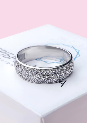 Каблучка фіаніт Срібло 925° (родій) 81518