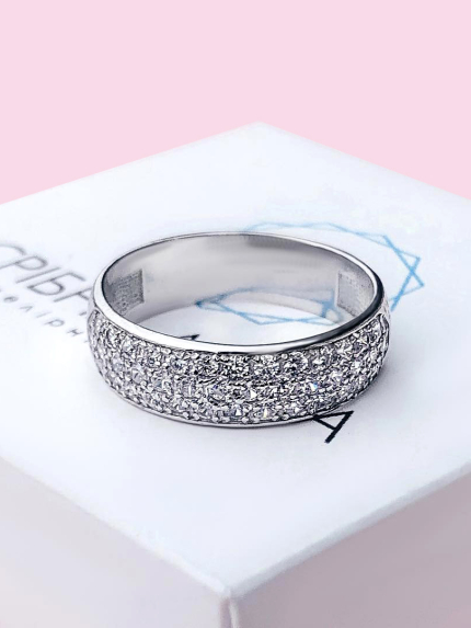 Каблучка фіаніт Срібло 925° (родій) 81518