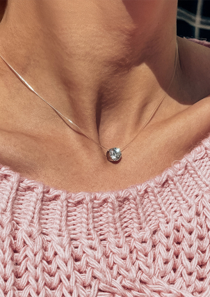 Кольє фіаніт Срібло 925° (родій) 86001