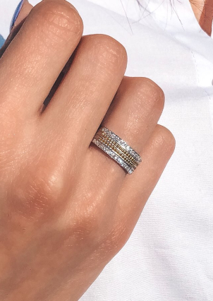 Каблучка фіаніт Срібло 925° золото 375° а021