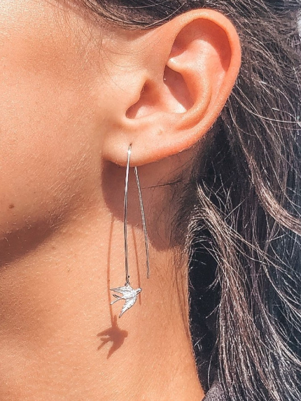 Сережки фіаніт Срібло 925° (родій) с2ф/2036