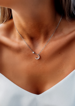 Кольє без вставок Срібло 925° (родій) кл2/1009