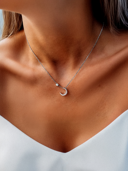 Кольє без вставок Срібло 925° (родій) кл2/1009