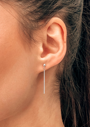 Сережки без вставок Срібло 925° (родій) с2/1185