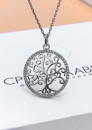 Підвіс фіаніт Срібло 925° (родій) пк2ф/1065