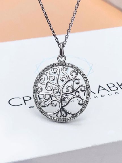 Підвіс фіаніт Срібло 925° (родій) пк2ф/1065