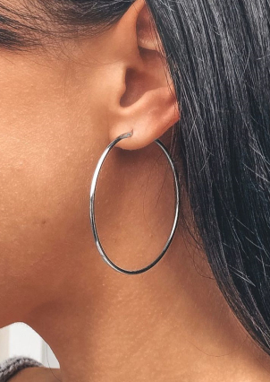 Сережки без вставок Срібло 925° (родій) 1-5008.0.2