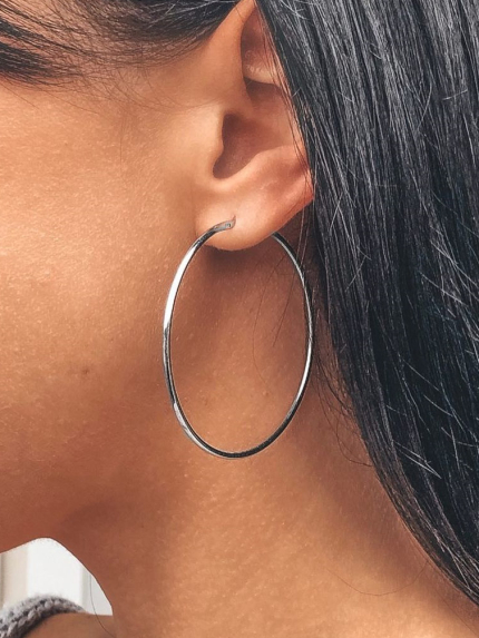 Сережки без вставок Срібло 925° (родій) 1-5008.0.2