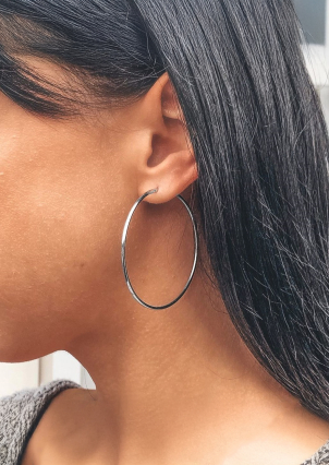 Сережки без вставок Срібло 925° (родій) 1-5008.0.2