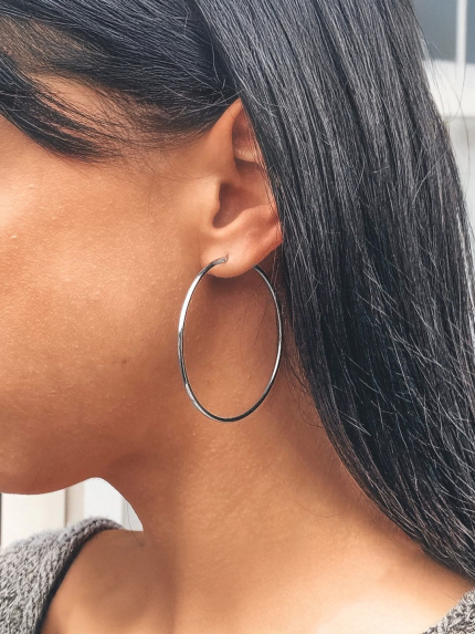 Сережки без вставок Срібло 925° (родій) 1-5008.0.2