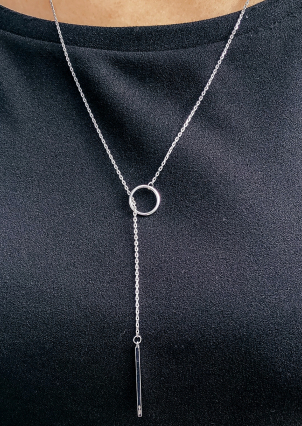 Кольє без вставок Срібло 925° (родій) 0631