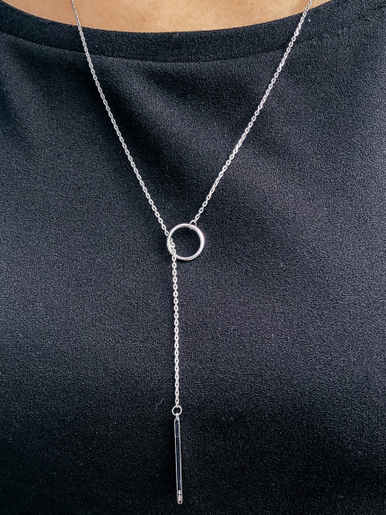 Кольє без вставок Срібло 925° (родій) 0631