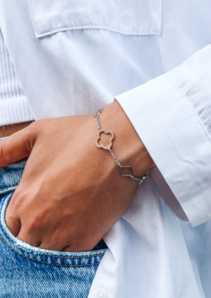 Браслет без вставок Срібло 925° золото 375° 000669